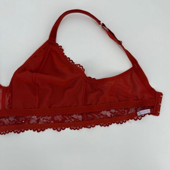 Savage X Fenty Burnt Orange Lace Bralette Bra Wireless Longline Woman Size 1X - Picture 5 of 8